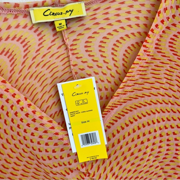 SAM EDELMAN Circus NY Minty Knit V-Neck Long Sleeve mesh Top - Picture 5 of 7